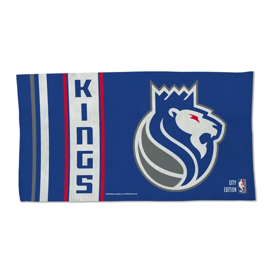 SACRAMENTO KINGS 2023 CIUDAD EDICIÓN AUTÉNTICA TOALLA VESTUARIO EN CANCHA 22"X42" Foto 1 de 1