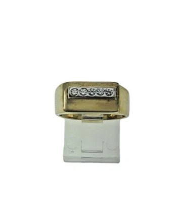 Anillo Nuevo Piedras Circonitas Blancas Incoloras Oro Amarillo 14k Sólido Real 6.4 Gr Talla 8 Foto 1 de 4