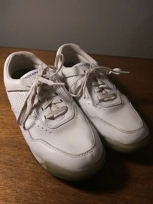 Rockport Women's Lace Up White Leather APW2614Y Tennis Walking Shoes Sz 8.5 - Image 1 of 4