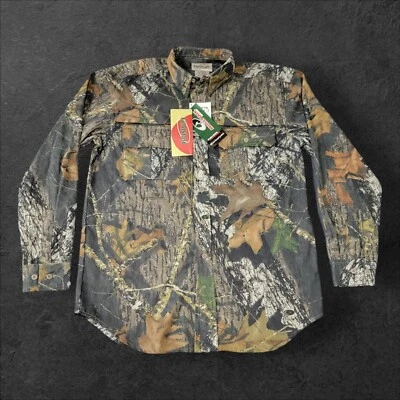 Mossy Oak Field Staff Camo Shirt Men Medium Camouflage Hunting Vented Button Up - Image 1 of 4