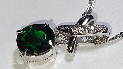 Cadena colgante de diamantes turmalina natural de platino macizo de 1,39 quilates 5,13 gramos Foto 1 de 4