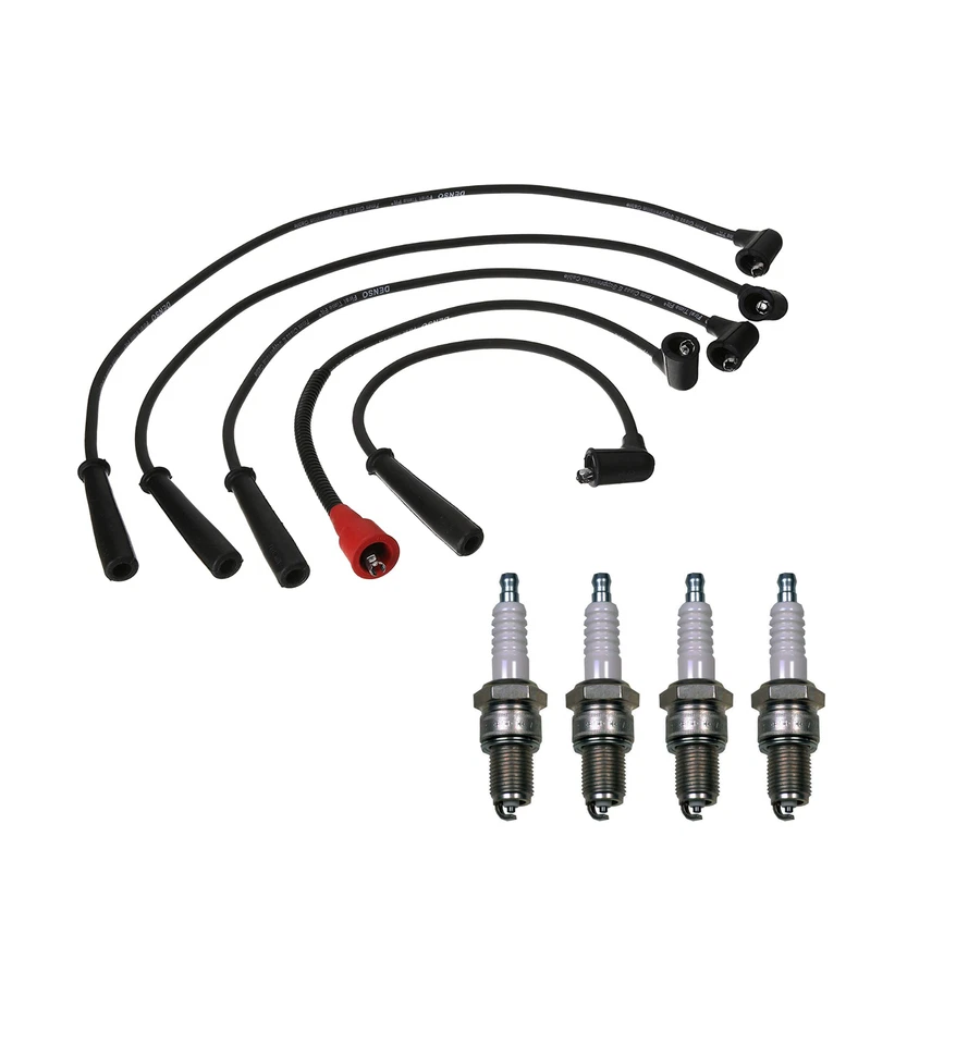 Denso Wire Set 7mm & 4 U-Groove Spark Plugs 0.044 Kit For Mazda B2200 2.2 L4 - Image 1 of 1