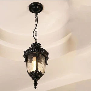 Outdoor Pendant Light Glass Garden Ceiling Light Home Porch Pendant Lights - Picture 1 of 7