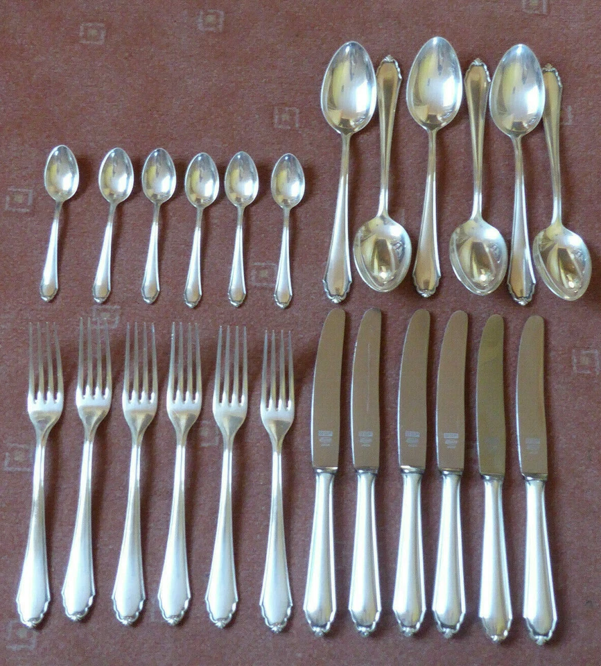  BSF - Besteck - Mod. 96 -  Silber 90 - 6 Pers. 24 Teile - Bild 1 von 2