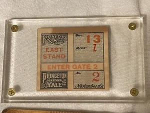 1911 Princeton Yale University football game ticket lucite encased 11/18/11 - Picture 1 of 3