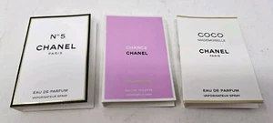 Chanel 3 Lot Chance & No 5 & Coco Mademoiselle 0.05 Oz / 1.5 ML Sample Spray - Picture 1 of 6