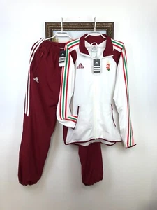 Vintage Adidas Hungary Football Suit Jacket Pants Set Soccer National Mens Sz XL - Picture 1 of 23