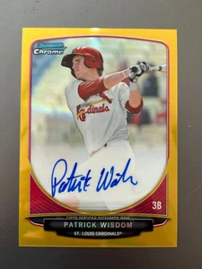 PATRICK WISDOM 2013 Bowman Chrome Prospects AUTO GOLD Refractor 47/50 RC Card - Picture 1 of 2