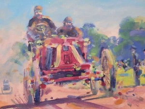Louis Renault / Voiturette von Rob Ijbema / Originalgemälde, 1901 Paris nach Berlin - Bild 1 von 9