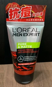 100mL NEW LOREAL MEN EXPERT Pure Matte Volcano Face Wash Anti Acne Foam Cleanser