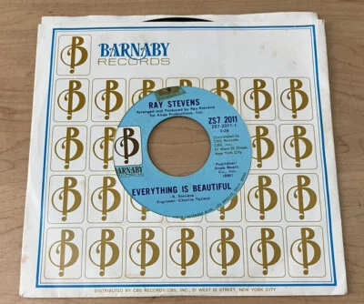 Ray Stevens "Everything Is Beautiful"/“A Brighter  Day”Barnaby Records 45rpm VG+ - Image 1 of 3