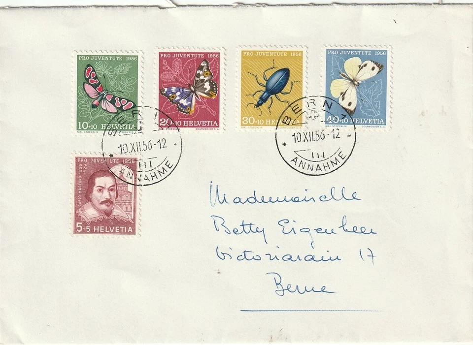 瑞士:Cover Pro 尤文图特 1956,蝴蝶。 — 第 1/1 张图片