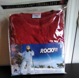 WOMEN'S-ROCKY-LADIES SMOOTH KNIT THERMAL SET-LARGE-COLOR RED-NEW IN PACKAGE - Picture 1 of 3