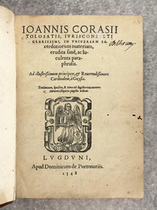 IOANNIS CORASII. JEAN DE CORAS. IN UNIVERSAM SACERDOTIORUM MATERIAM. LYON. 1548. - Bild 1 von 12
