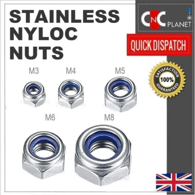 M3 M4 M5 M6 M8 THIN FLAT HEAD LOW PROFILE SCREWS M3 M4 M5 M6 M8 Nyloc Nut Stainless Steel Hex nuts Lock nuts for Bolt screws DIY