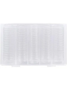 YOLCAR 100Pack Porta Cápsulas Almacenamiento Monedas 25mm, Redondo Alta Transparencia - Imagen 1 de 3