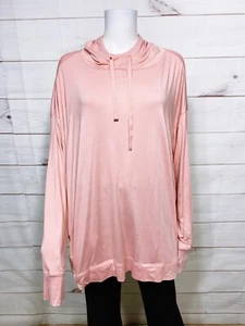 Jones New York Sport Womens Hoodie Size 1X Pink Pockets Stretch Long Sleeve - Picture 1 of 8