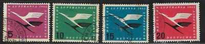 Germany: 1955; Scott C61 - C62, Lufthansa airways emblem, Used. EBA089 - Image 1 of 2