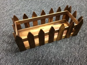 Set of 2 Wooden Planter 12" x 5" x 4" Brown - Picture 1 of 9