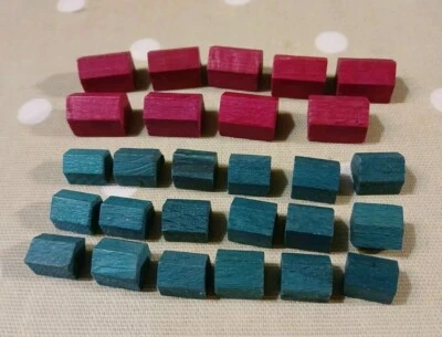 vintage Lot pieces du Jeu Monopoly Maison Hotel en BOIS miro Paris Rouge Verte - Photo 1/4