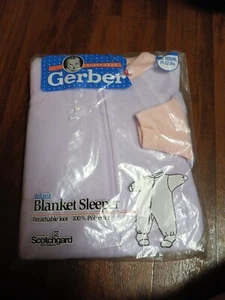 Infant Footed Blanket Sleeper Pajamas Purple &pink NEW  Vintage Made In USA - Picture 1 of 8