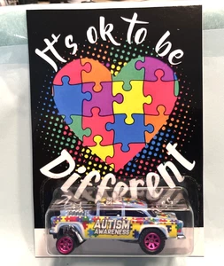 Hot Wheels 55 Chevrolet Gasser sensibilisation à l’autisme c’est un custom vrais pilotes - Photo 1/14