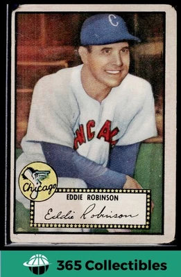 1952 Topps Eddie Robinson - 32 Topps Black Back MLB Baseball Chicago White Sox - Image 1 of 2