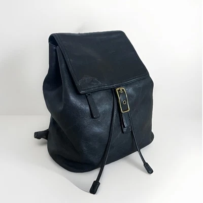 复古蔻驰 Y2K 100% 皮革背包背包金色黄铜扣抽绳排 — 第 1/4 张图片