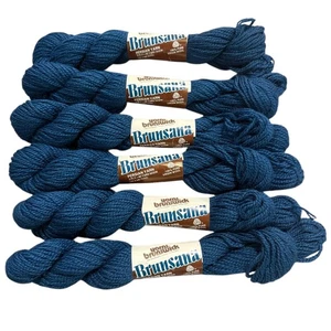 Brunswick Brunsana Persian Yarn 6 Skeins Night Shadow Blue 100% Pure Virgin Wool - Picture 1 of 9