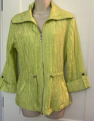 Hearts Of Palm лайм зеленый жакет поли нейлона гофрированный шнурок талии рукав вкладки - Изображение 1 из 4