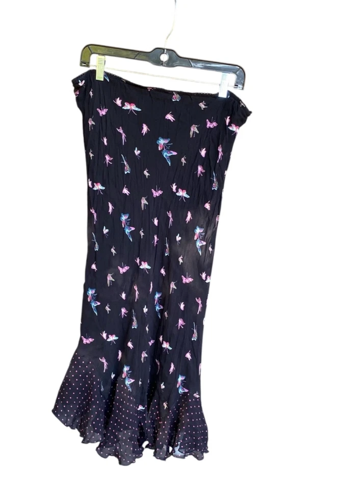 Falda de hadas Lola P Whimsigoth años 90 Y2K mariposa lunares negra talla XL Foto 1 de 4