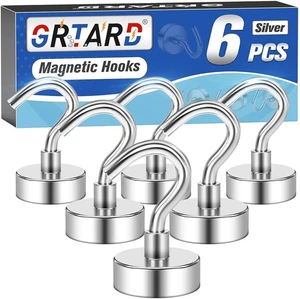 Paquete de 6 ganchos magnéticos Grtard de 25 libras ganchos magnéticos de neodimio de alta resistencia para colgar - Imagen 1 de 12