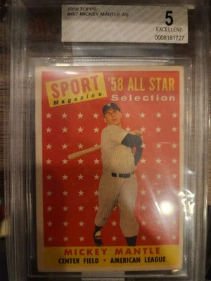 1958 Topps - Sport Magazine '58 All Star Selection #487 Mickey Mantle - Image 1 of 2