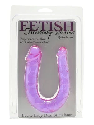 Pipedream Fetish Fantasy Series Lucky Lady Dual Stimulator  6" Dildo in Purple - Image 1 of 4