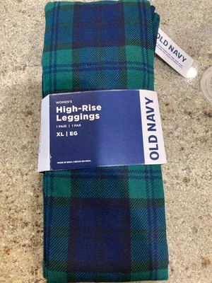Leggings al tobillo Old Navy nuevos con etiquetas para mujer talla XL tiro alto en Preppy Blackwatch a cuadros Foto 1 de 4