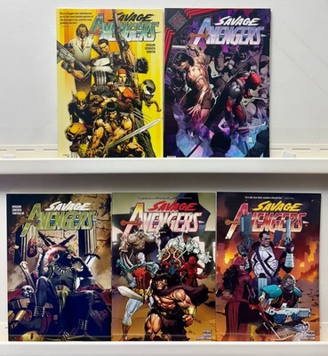 LOTE DE 5 SAVAGE AVENGERS V1 #1,4,5 V2 #1-2 TPB/GN'S 2019-2023 NUEVOS $84 VAL Foto 1 de 2