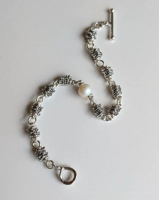 Michael Dawkins - Sterling Silver Pearl Toggle Bracelet - Image 1 of 4