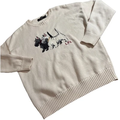 Suéter Ralph Lauren Intarsia Scottie Terrier Perro Prístino L Foto 1 de 4