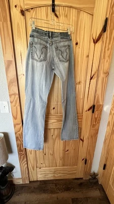 Cowgirl Up Light Denim Jeans Boot Cut DFMI - *Knee Torn* 4/W28 Tattered Riding - Image 1 of 4