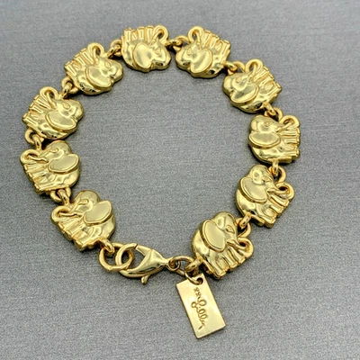 Pulsera elefante Lily Pulitzer tono dorado 7,25 pulgadas B5-36 Foto 1 de 3