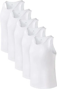 5 Pack David Archy Men's Moisture-Wicking Bamboo Rayon Tank Tops - Picture 1 of 9