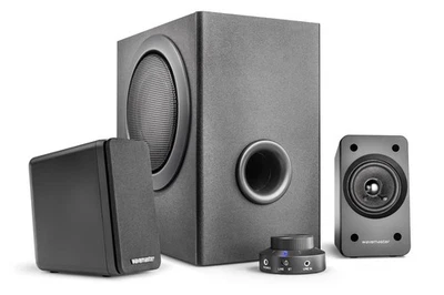 Wavemaster MX3+ BT 2.1 Soundsystem Bluetooth Lautsprecher Subwoofer Schwarz - Bild 1 von 3
