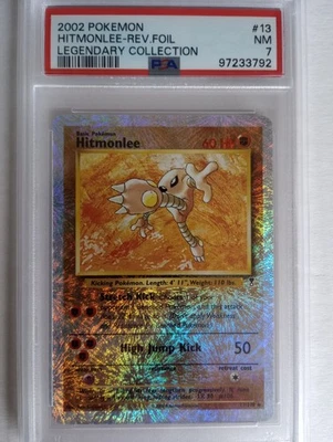 Pokemon 1x Hitmonlee - Legendary Collection Reverse Holo - #13 - PSA 7 - Image 1 of 4