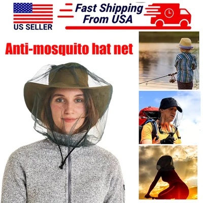 1 pieza Anti-Mosquitos Insecto Abeja Insecto Cabeza Red Sombrero Gorra Protección Solar Pesca Senderismo Foto 1 de 4