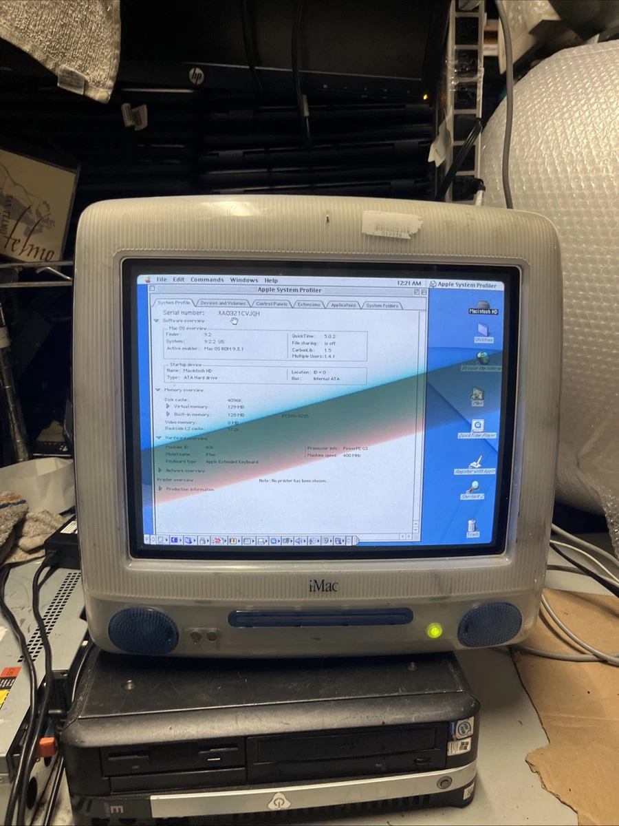 Apple iMac G3 PowerPC 400MHz Indigo M5521 129MB RAM 10GB HDD Mac