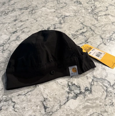 Carhartt 全新 男女通用 磨砂 豆豆帽 黑色 坚固 硬度 吸汗 均码 — 第 1/4 张图片