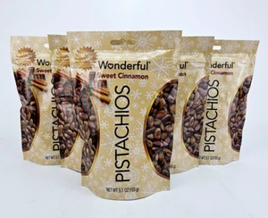 Wonderful Pistachios No Shells Sweet Cinnamon Flavor Nuts 5.5oz Lot of 5 BB11/25 - Picture 1 of 9