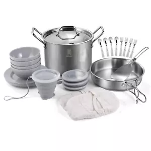 ROYDX Pots & Pans Set-27 Pcs Stainless Steel Kitchen Cookware Set,Foldable Fr... - Picture 1 of 7