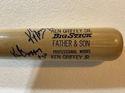 Griffey Jr Rawlings Big Stick Father & Son Autographed Baseball Bat Mint W/ Tube - Image 1 of 4