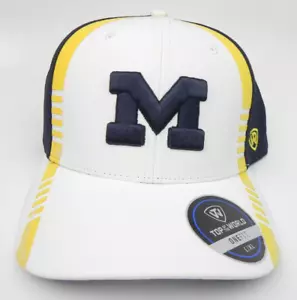 CAPPELLO BERRETTO MICHIGAN WOLVERINES BIANCO NCAA ADULTO FLEX FIT 1 VESTIBILITÀ L/XL NUOVO! TOW - Foto 1 di 10